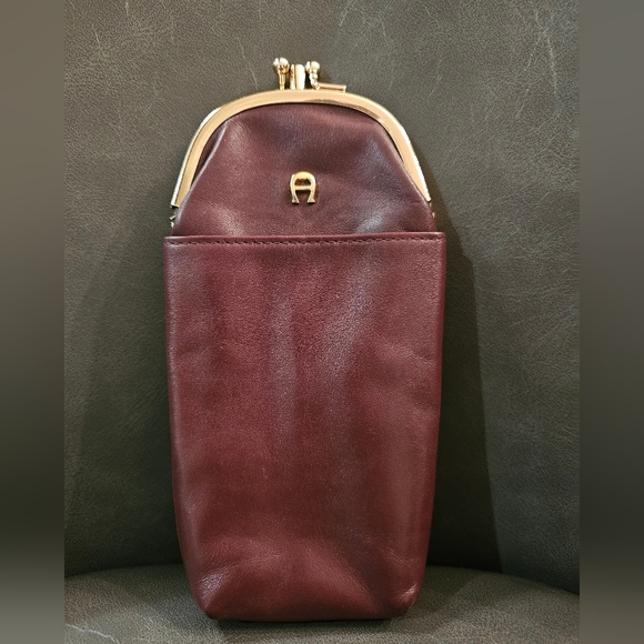 Etienne Aigner Handbags - Etienne Aigner Elegant Vintage Burgundy Leather Cigarette Holder